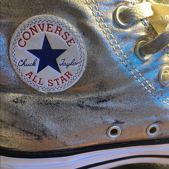 Converse Silver White Sneakers Classic Design - Picture 8 of 8